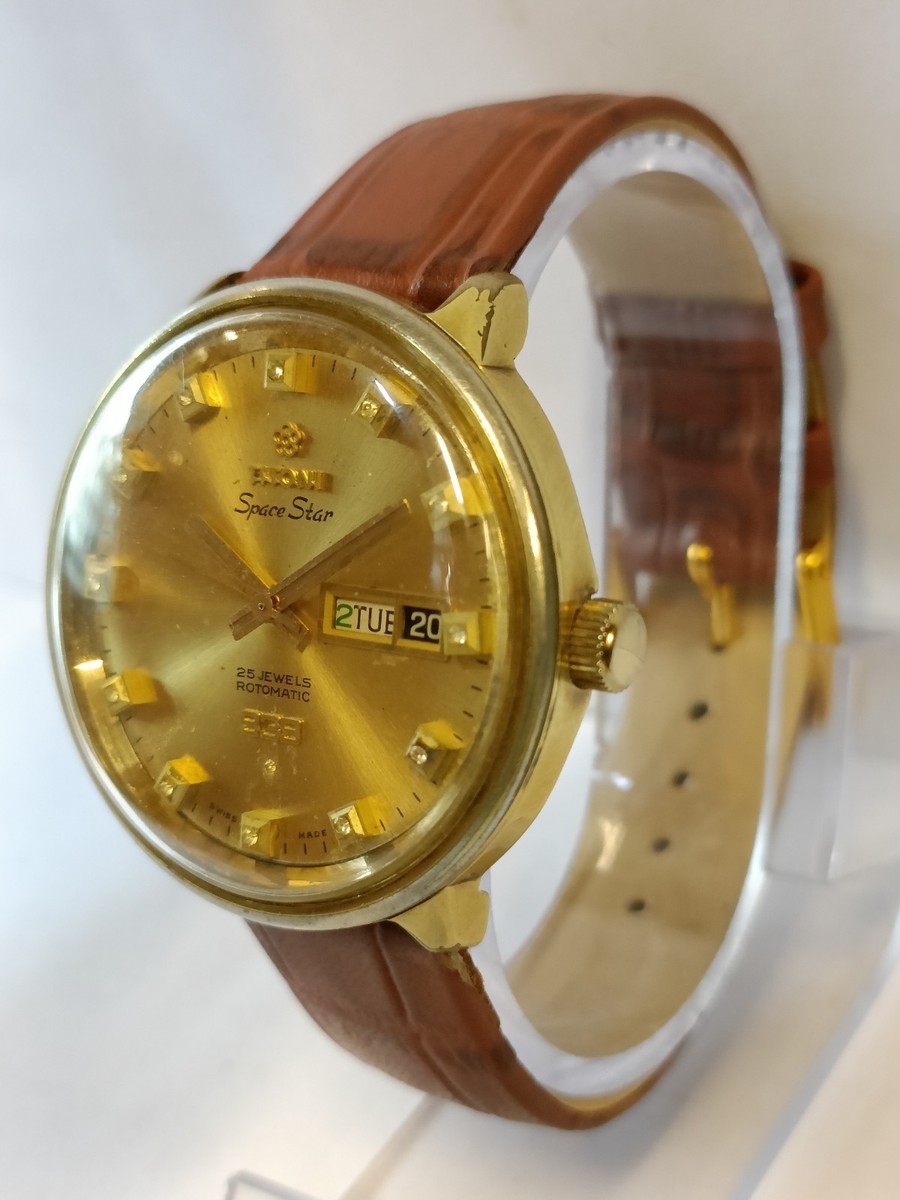 TITONI SPACE STAR 939 ROTOMATIC 25J GOLD DIAL SWISS MEN'S TITONI SPACE STAR 939 ROTOMATIC 25J GOLD DIAL SWISS MEN'S