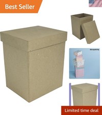 Eco-Friendly Tall Rectangular Craft Box with Lockable Lid for Creative Storage