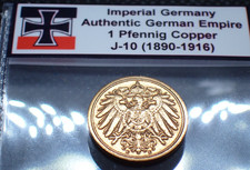 Imperial Germany pre-WW1 1901-13 1 Pfennig Copper Coin Rare Empire Artifact J.10