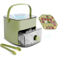 Ice Cube Tray with Lid & Bin Ice Maker for Freezer Ice Trays Ice Container- I...