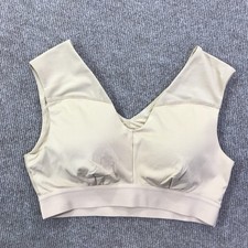 Tommie Copper Sports Bra Womens Large Beige Shoulder Support Copper Znergy Mesh