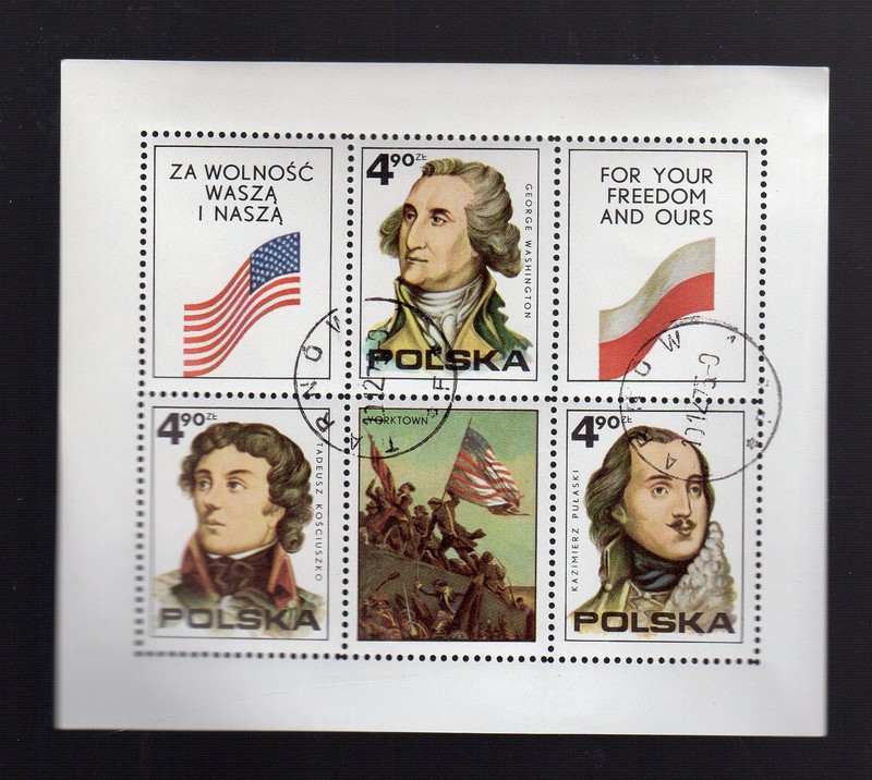 POLAND (1975) AMERICAN REVOLUTIONARY BICENTENNIAL - Souvenir Sheet (used) 1