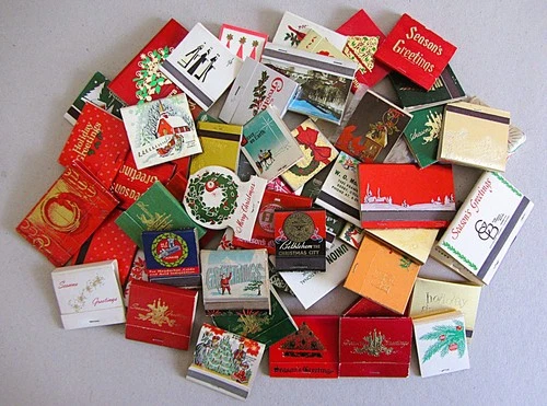 57 ASSORTED~MERRY CHRISTMAS~SEASONS GREETINGS~HAPPY HOLIDAYS THEMED MATCHBOOKS