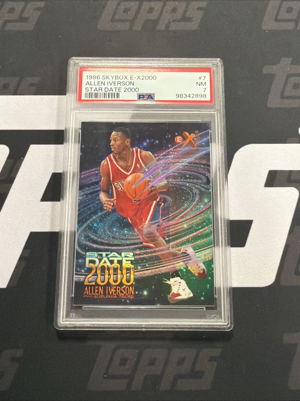 1996-97 Skybox E-X2000 Basketball Allen Iverson Star Date 2000 PSA 7