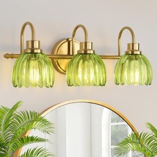 Bathroom Light Fixtures 3-Light, 20 Inch , Brushed Gold Vanity Lights for Ba...