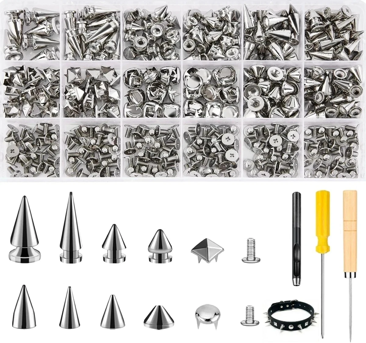 小物 ROUND&PYRAMID STUDS LEATHER SHORTKEYRING Leathercraft Studs, Rivets & Tacks for sale | eBay