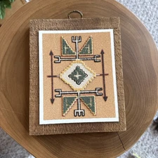 Mini Vintage Native American Sioux Indian Battle New Mexico Sand Wall Art 7”x 5”