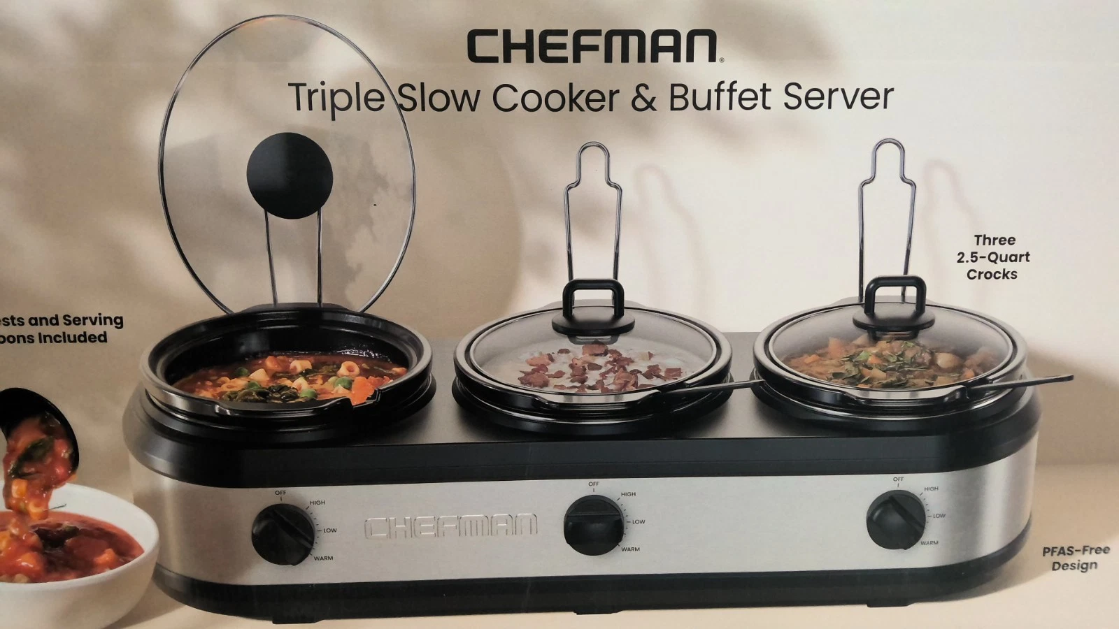 Chefman Triple Slow Cooker & Buffet Server
Opens in a new window or tab