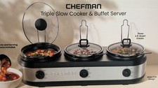 Chefman Triple Slow Cooker Buffet Server