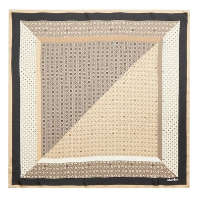 Max Mara Silk Scarf Carré 90 White