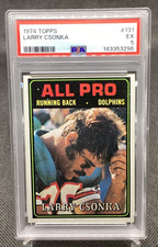 1974 Topps Larry Csonka #131 PSA 5 HOF Miami Dolphins w/ 75 bonus card SB Champ!