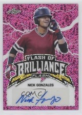 2020 Leaf Flash of Brilliance Pink 4/15 Nick Gonzales #FB-NG1 Auto uk2