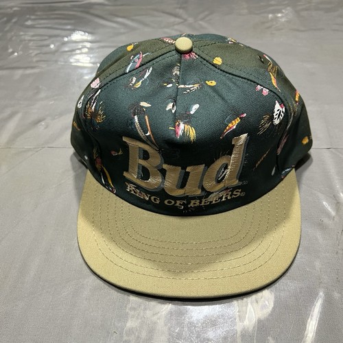 Vintage Budweiser Hat BUD King Of Beers Fish All Over Print Snapback Cap