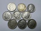 Lot of 9 Roosevelt Dimes  Silver 10C US Coins Circulated Uncertified