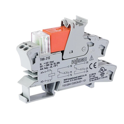 5pcs WAGO 788-312 Relay Module with 2 Changeover Contacts 24 VDC Gray New Kd