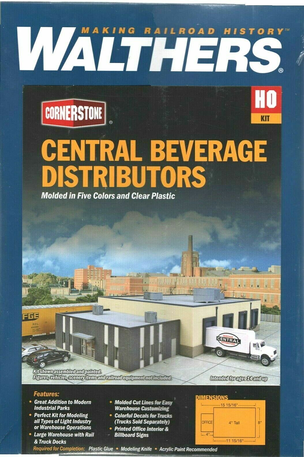 Walthers HO Scale Cornerstone 933-4042 Central Beverage Distributors w/office