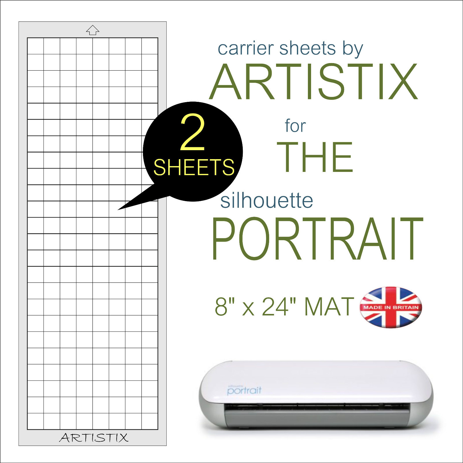 Artistix Cutting Mat Graphtec Silhouette Portrait Craft Robo 8" x 24