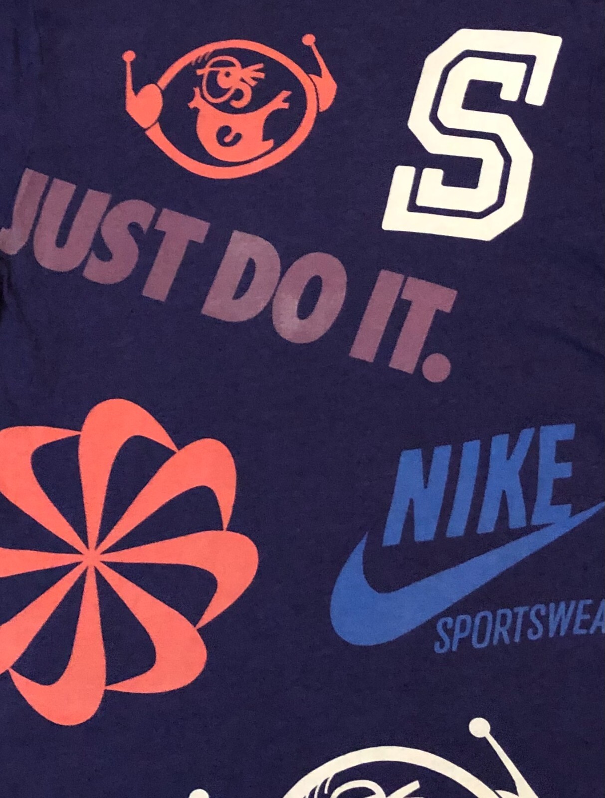 Nike Official All Over Logos Print Women's Purple TS… Gem