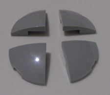 Lego Parts 5852 6529502 Slope Curved 2x2x2/3 Corner Round Medium Stone Grey x4