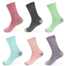 Chirpy Socks - Women's Assorted Solid Color Super Soft Warm and Cozy Fuzzy Socks