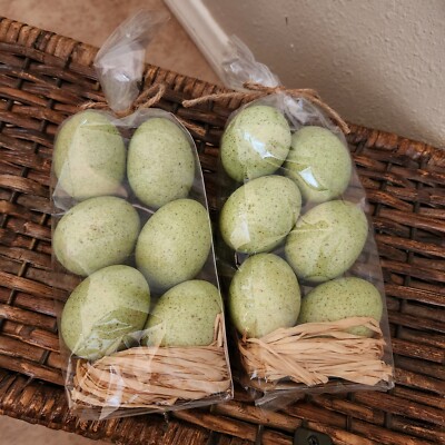 NEW S/12 Pottery Barn Speckled Robin Egg GREEN vase Fillers EASTER Spring