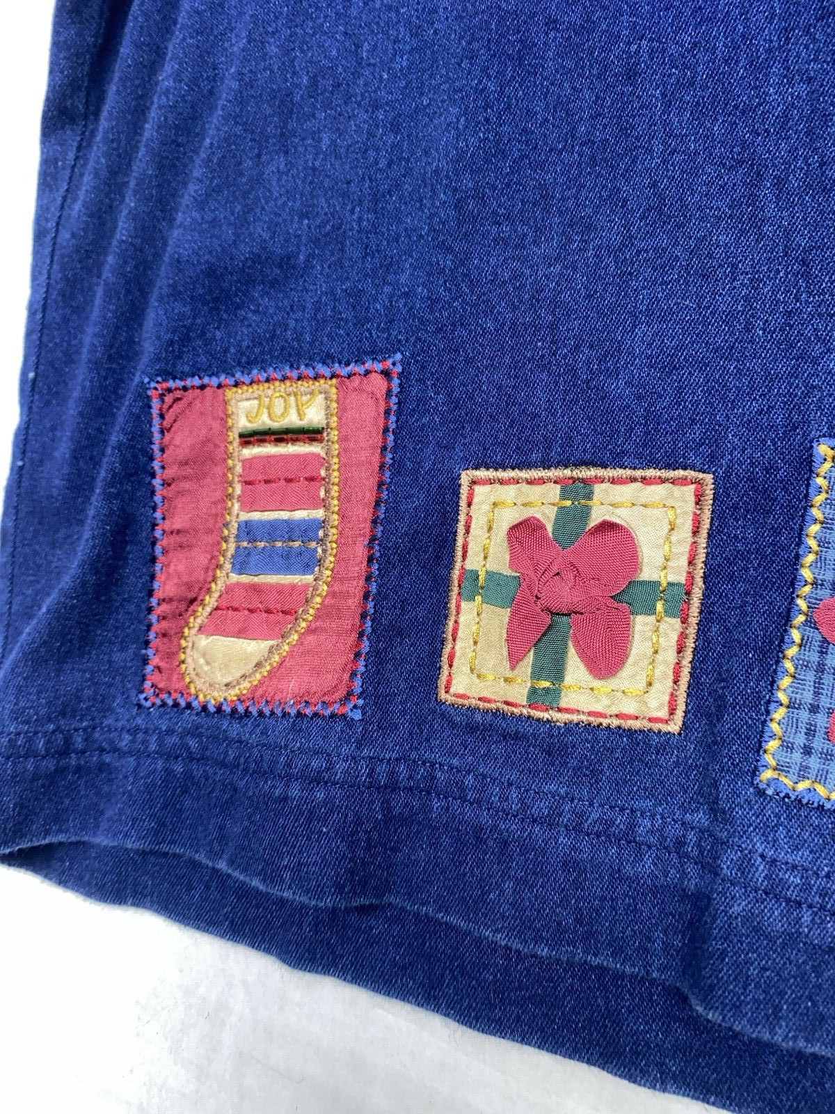 Koret Vintage Christmas Patchwork Button-Up Dark … - image 7