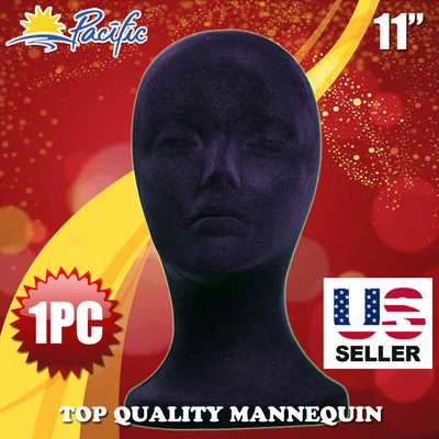 A1 PACIFIC INC 11" FOAM black MANNEQUIN MANIKIN head display wig hat glasses