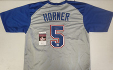 BOB HORNER #5 ATL BRAVES 78 NL ROY AUTO SIGNED GRAY BLUE CUSTOM JERSEY XL JSA *