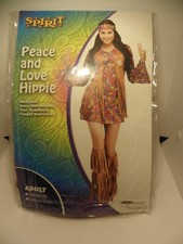 Spirit of Halloween Peace and Love Hippie Costume Size M/L 10-14 NEW