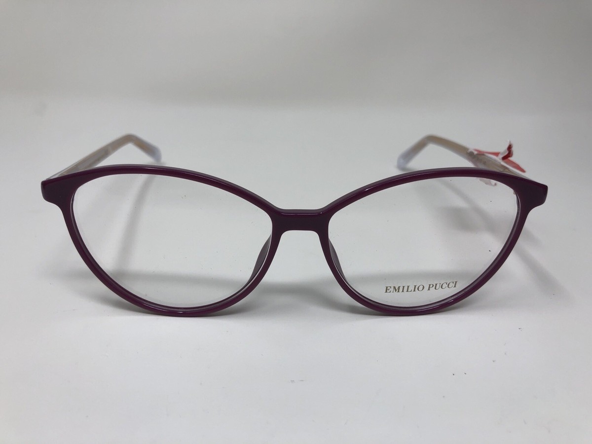Emilio Pucci Purple Plastic Glasses Women\'s (Frames) Emilio Pucci Eyeglasses Frames Round Purple Women Blue main image 3