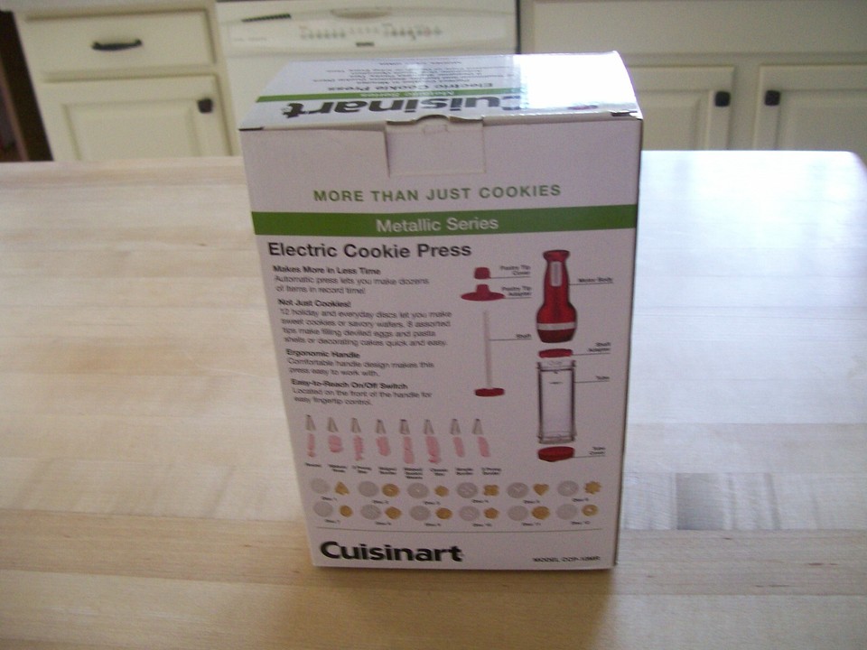 CUISINART!ELECTRIC COOKIE PRESS!METALLIC SERIES!RED!MODEL CCP10