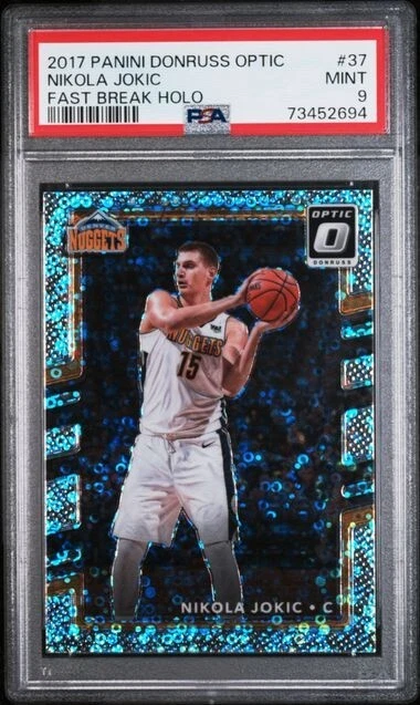 2017-18 Panini Donruss Optic PSA 9 Fast Break Silver Prizm Nikola