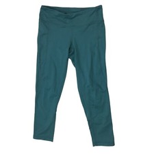 Zella Nordstrom Yoga Leggings Teal Crop Stretch Workout Pull On Stretch Size S