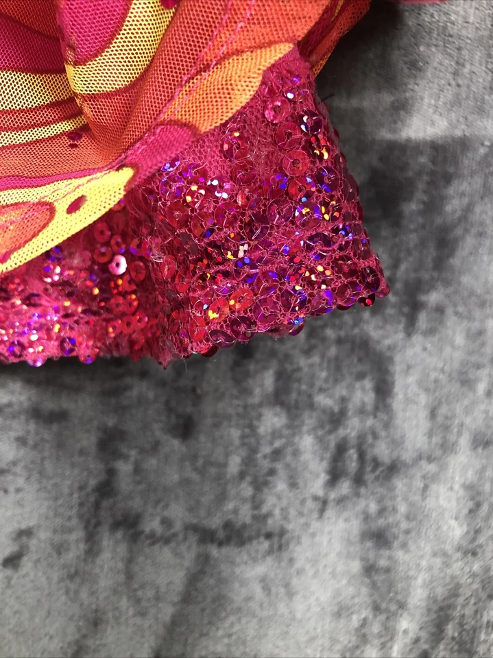 Justice Girls Orange Pink Tie Dress Size 14/16 Junior - Image 3 of 4