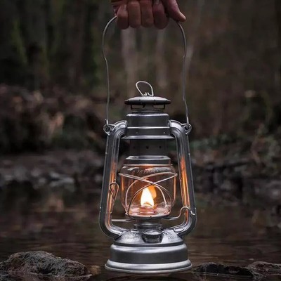 New Firehand Feuerhand Hurricane Galvanized Silver Lantern for Camping Oil Lamp