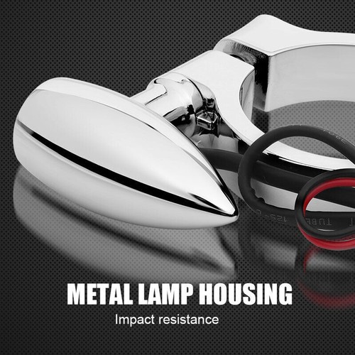 Abrazadera delantera cromada para motocicleta 41 mm bala señales de giro LED luz intermitente - Imagen 7 de 12