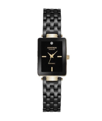 Armitron Ladies Watch Gold & Black Diamond Accent Black Dial  display picture 3
