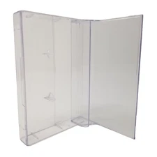 5 Cassette Tape Cases - Clear Front + Clear Back - Empty Plastic