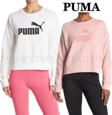 NEW WOMENS PUMA NO. 1 CREW NECK FRENCH TERRY SWEATSHIRT LOGO SWEATSHIRT VARIETY
