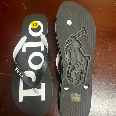 Polo Ralph Lauren Mens Black Bolt Comfort Slip On Flip Flop  display picture 3