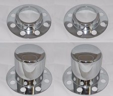 2 Open 2 Closed 4x4 Eagle Alloys Dually No Logo Chrome Wheel Center Caps Set