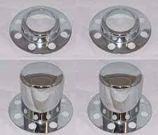 2 OPEN 2 CLOSED 4x4 EAGLE ALLOYS DUALLY NO LOGO CHROME WHEEL CENTER CAPS SET 