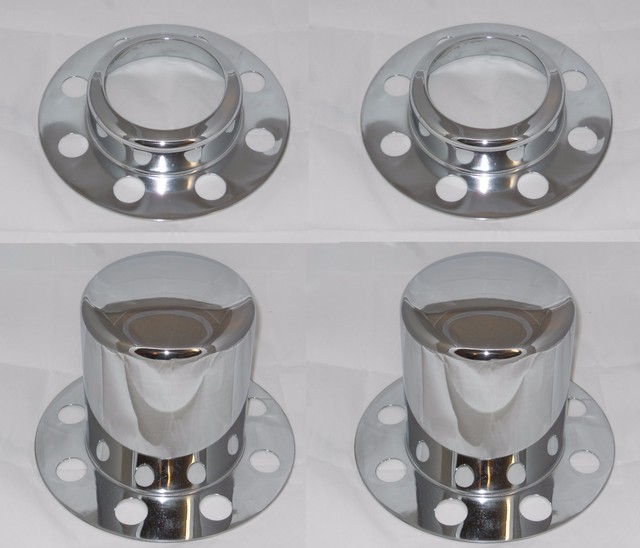 2 OPEN 2 CLOSED 4x4 EAGLE ALLOYS DUALLY NO LOGO CHROME WHEEL CENTER