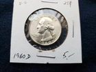 1960-D Uncirculated UNC Washington Quarter 25 Cent Silver Coin