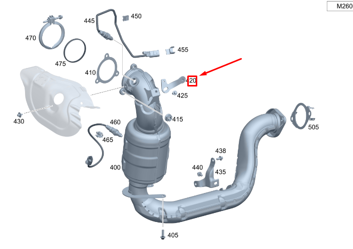 MERCEDES-BENZ GLA H247 AMG Exhaust Gas Line Bracket A2474921800 