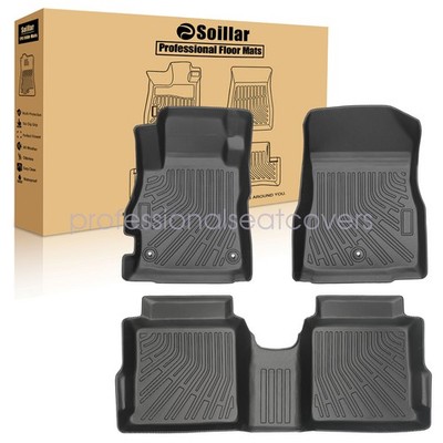 TPE Front & Rear Floor Mats Liners 3Pcs For 2020-2025 Nissan Versa All Weather