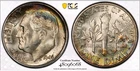 1946 D Silver Dime Rainbow Toning MS66 PCGS Gold Shield Toner Tone