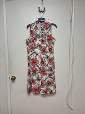 Tahari Size 10 Floral Print Sleeveless Dress