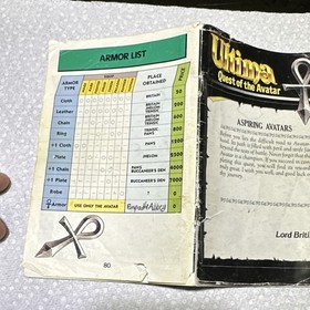 Ultima: Quest of the Avatar Nintendo NES FCI Game Cartridge and Manual