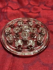 Vintage Clear Glass Flower Frog/ Floral Arrangement 5  16 Holes -- 9286